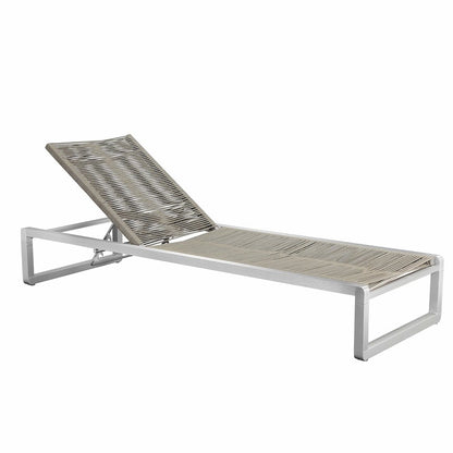 Bella Lounger Chair, Grey In Aluminum, Rope