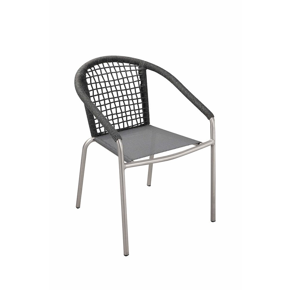 Chelsea 7 Piece Dining Set Slate In Aluminum, Rope