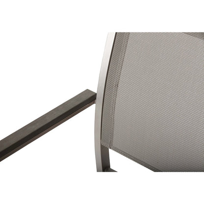 David 7 Piece Dining Set, Brushed Grey In Aluminum, Textilene