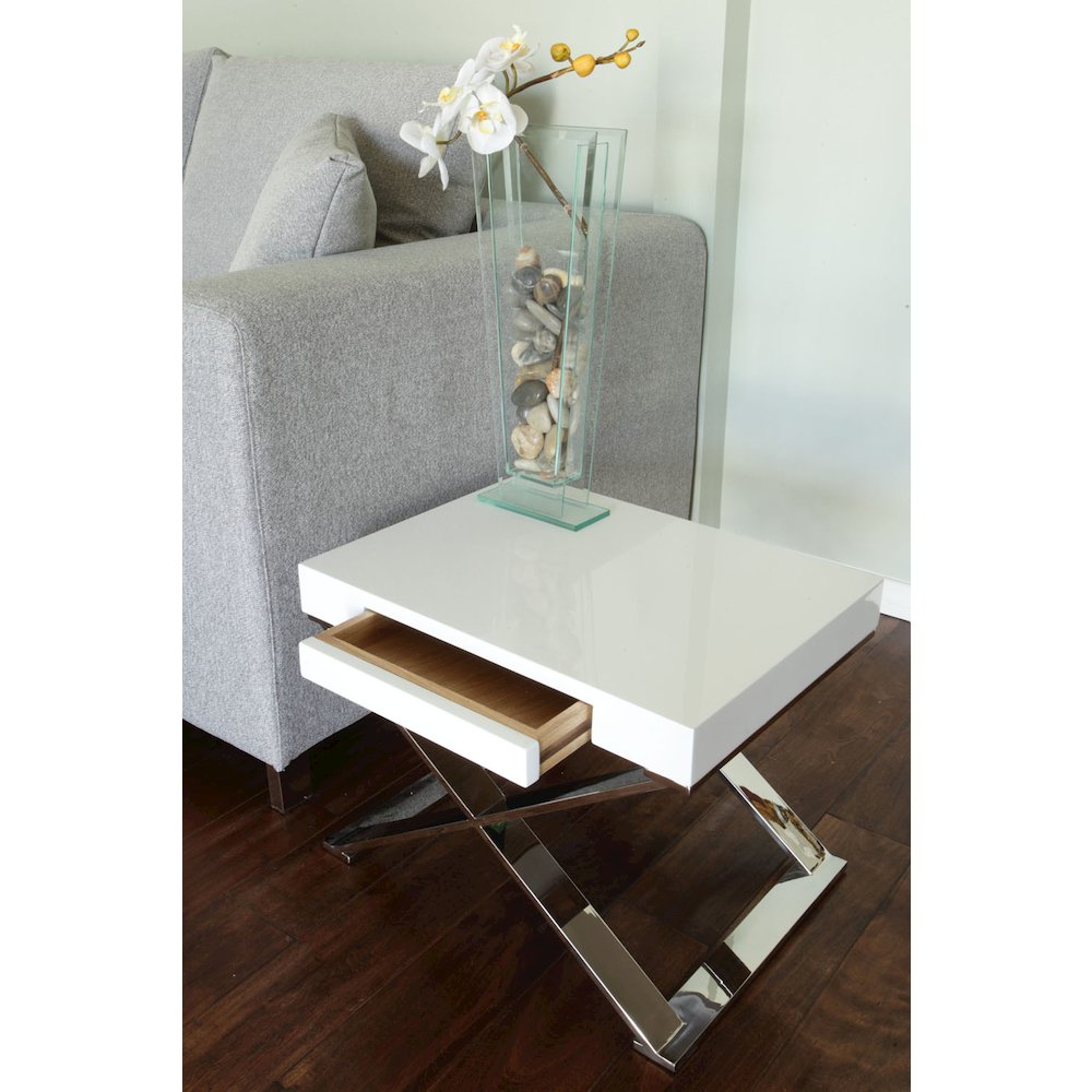Alexa Side Table White