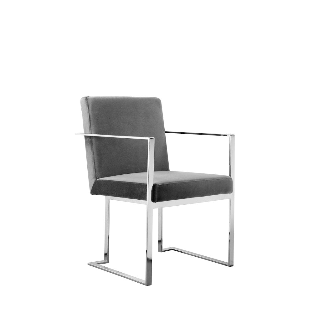 Dexter Arm Chair Velvet Silver
