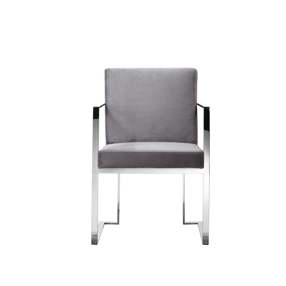 Dexter Arm Chair Velvet Silver