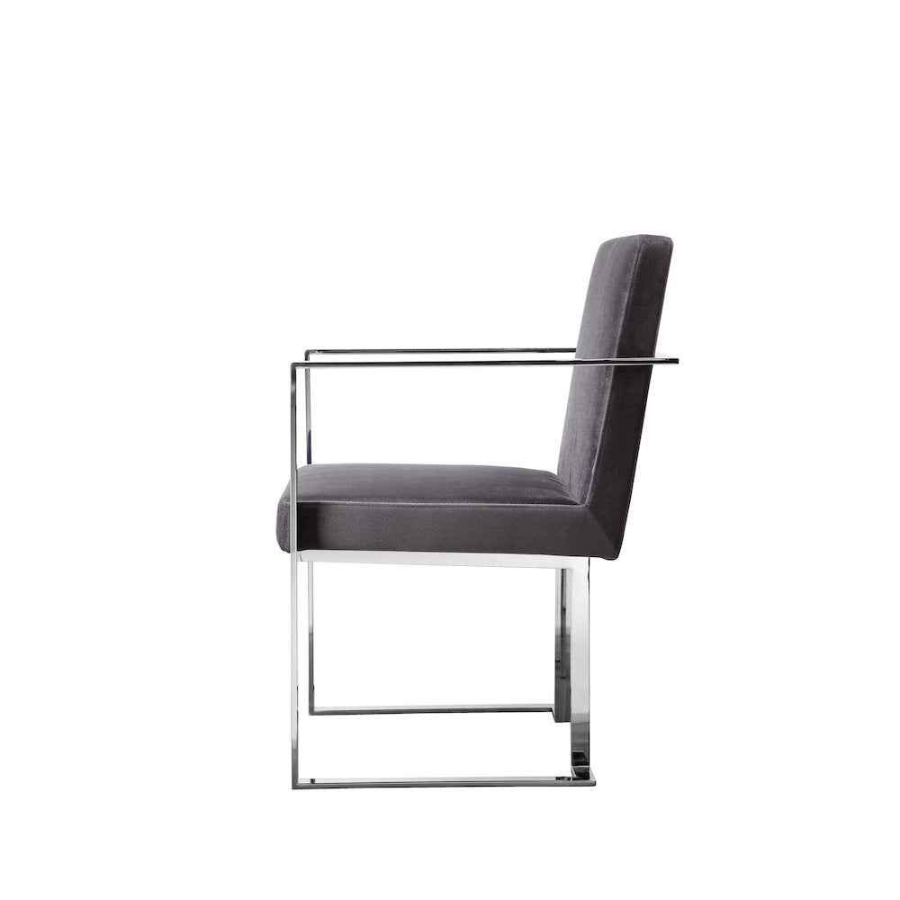 Dexter Arm Chair Velvet Silver