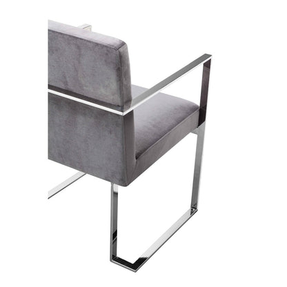 Dexter Arm Chair Velvet Silver