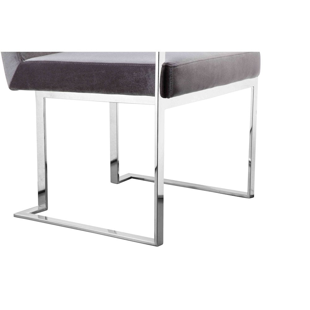 Dexter Arm Chair Velvet Silver