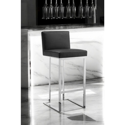 Dexter Bar Stool Faux Leather Black