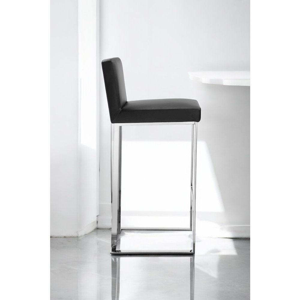 Dexter Bar Stool Faux Leather Black