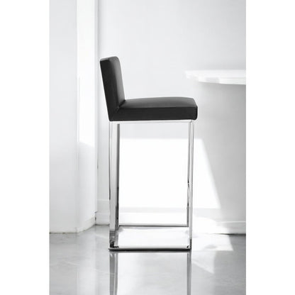 Dexter Bar Stool Faux Leather Black