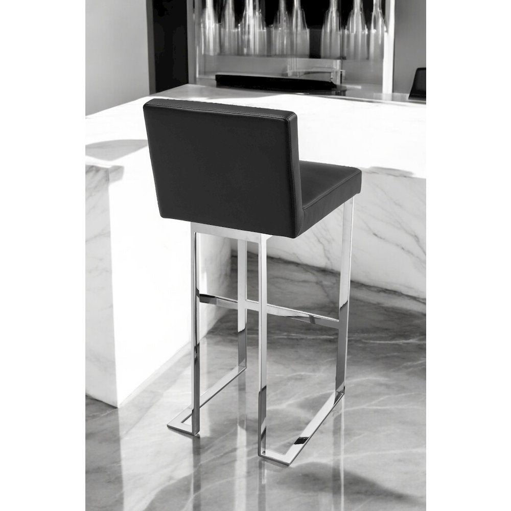 Dexter Bar Stool Faux Leather Black