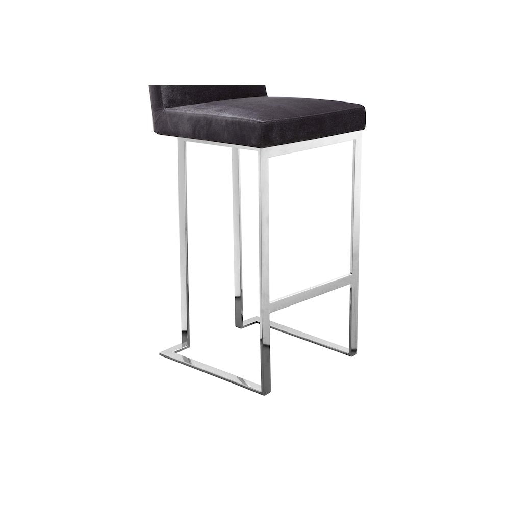 Dexter Bar Stool Velvet Gray