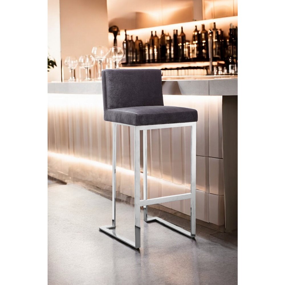 Dexter Bar Stool Velvet Gray
