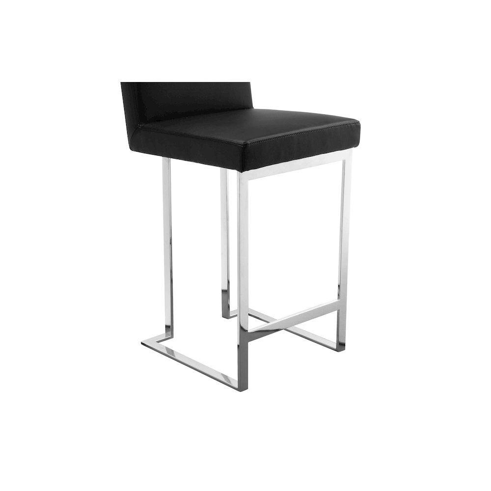 Dexter Counter Stool Faux Leather Black
