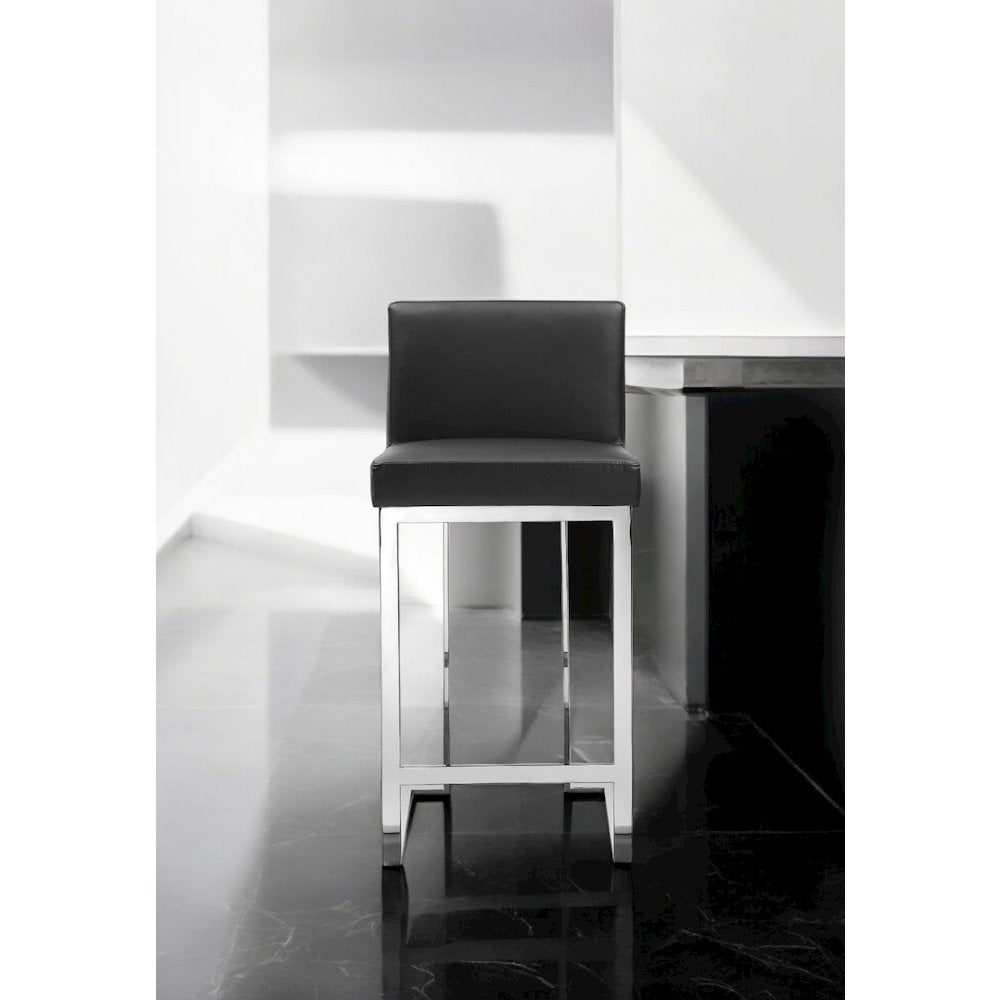 Dexter Counter Stool Faux Leather Black
