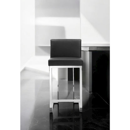 Dexter Counter Stool Faux Leather Black