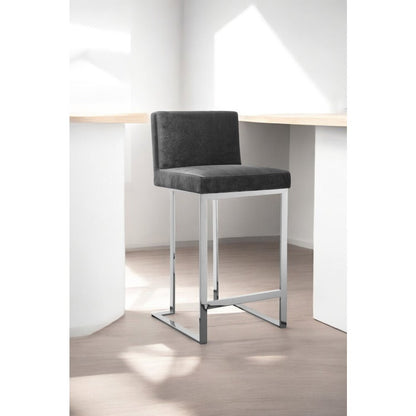 Dexter Counter Stool Velvet Gray
