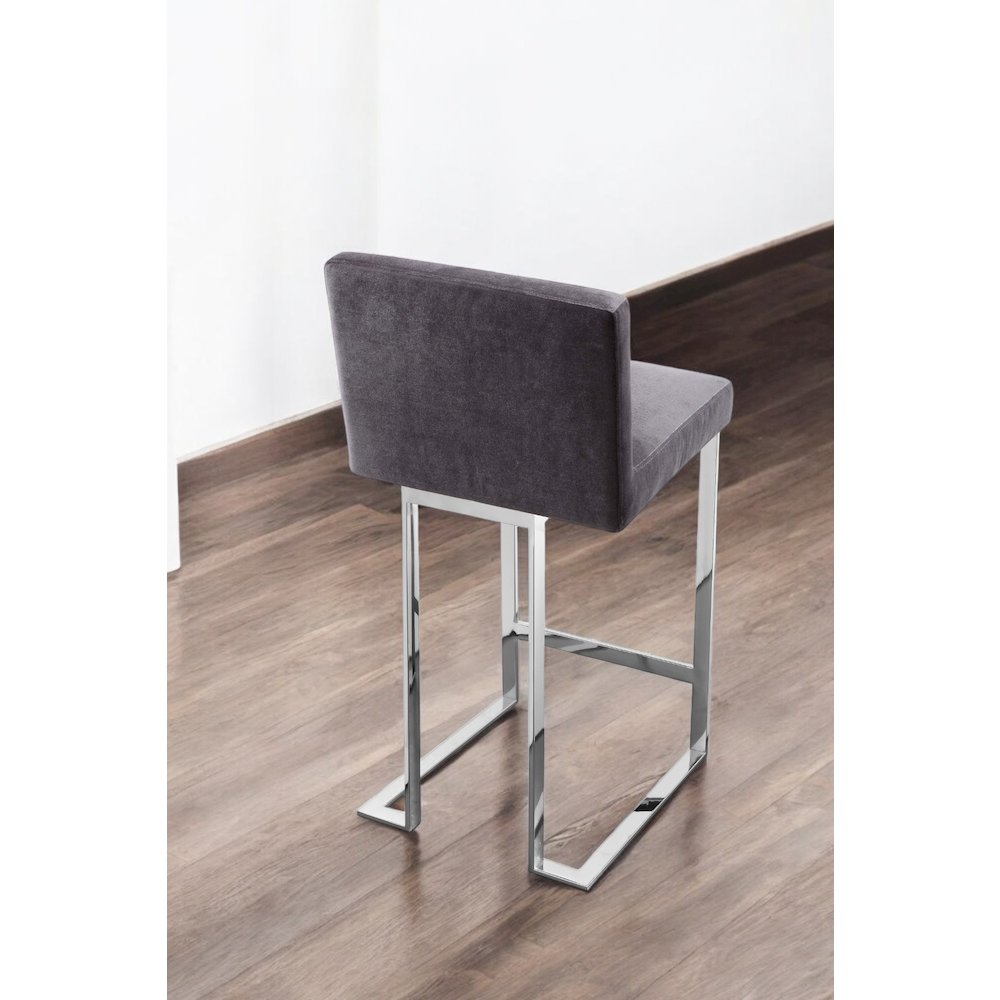 Dexter Counter Stool Velvet Gray