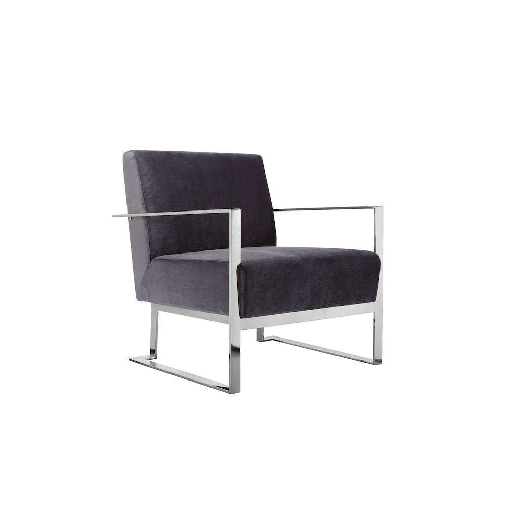 Dexter Lounge Chair Velvet Gray