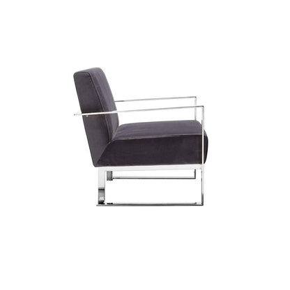 Dexter Lounge Chair Velvet Gray