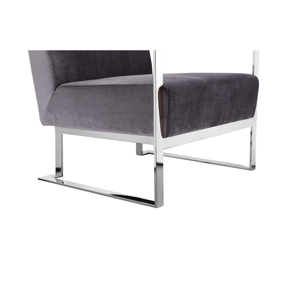 Dexter Lounge Chair Velvet Gray