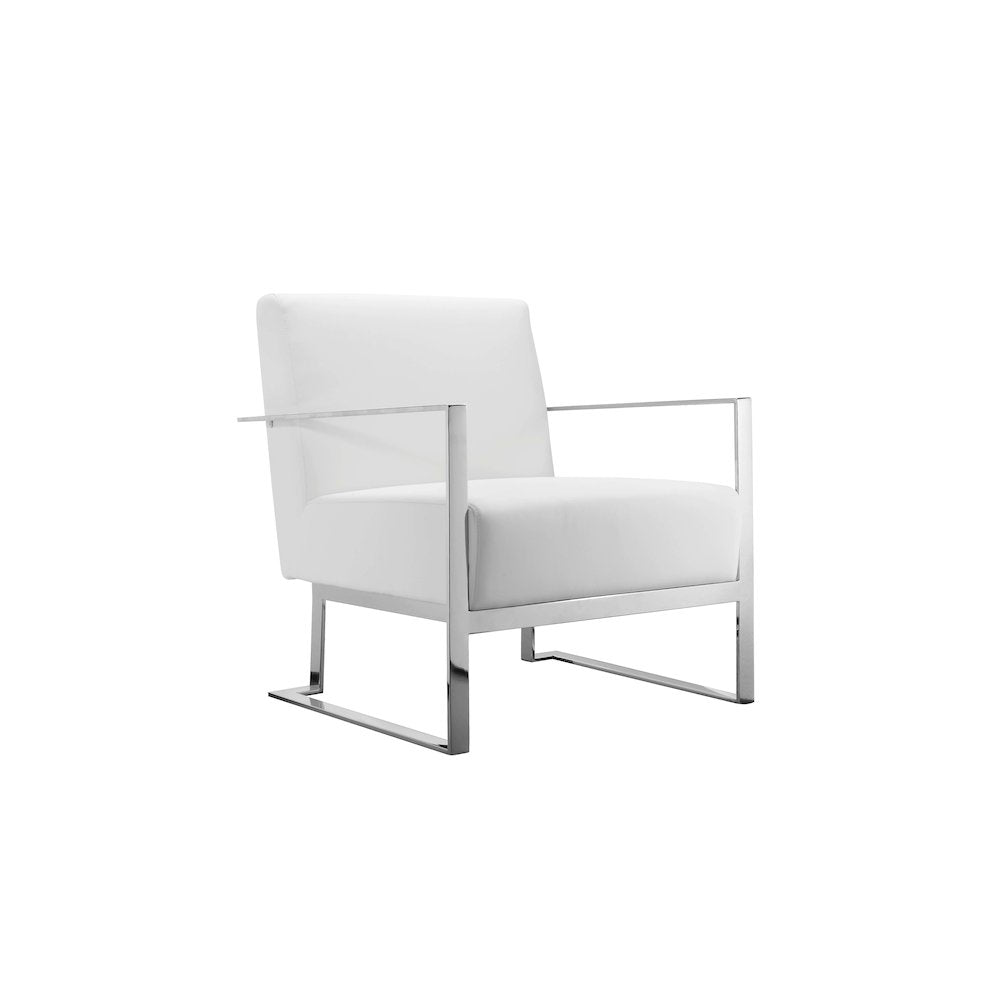 Dexter Lounge Chair Faux Leather White