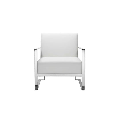 Dexter Lounge Chair Faux Leather White