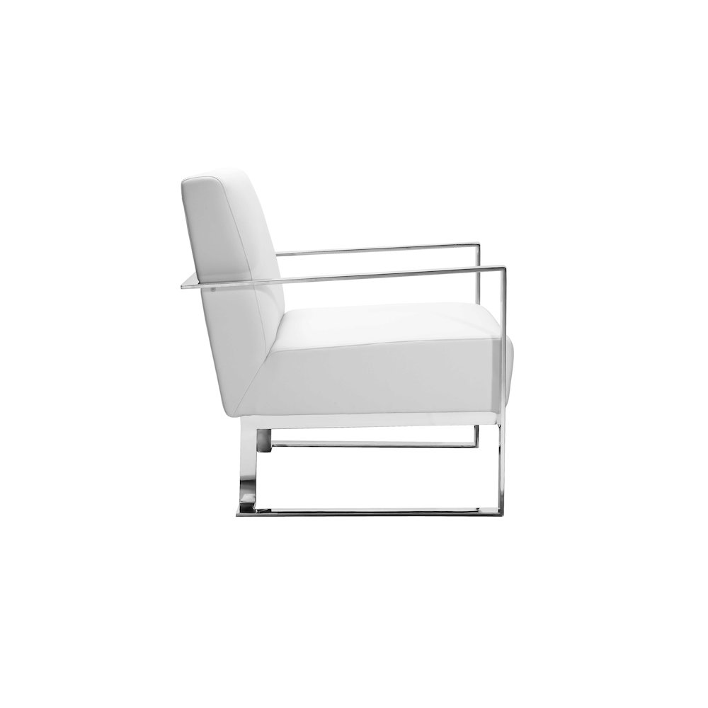 Dexter Lounge Chair Faux Leather White