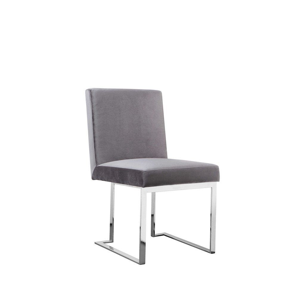 Dexter Side Chair Velvet Silver (Set Of 2)