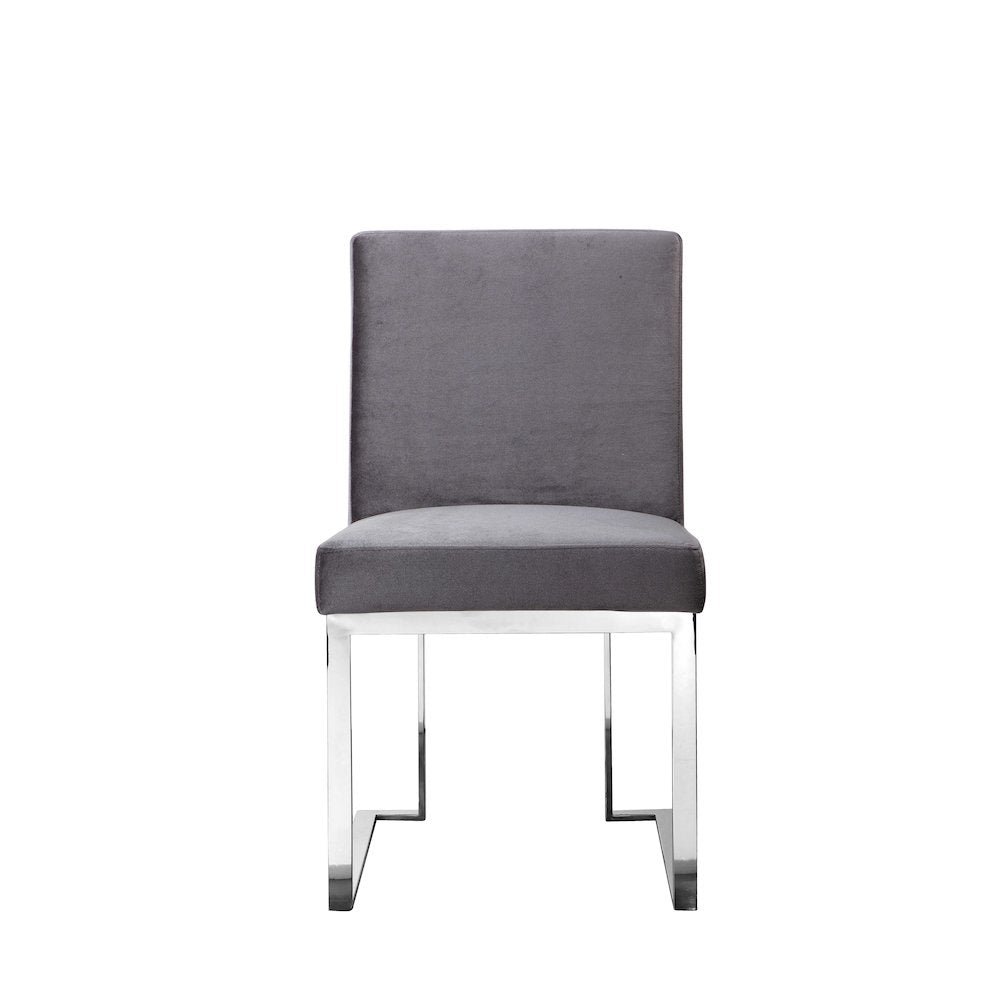 Dexter Side Chair Velvet Silver (Set Of 2)