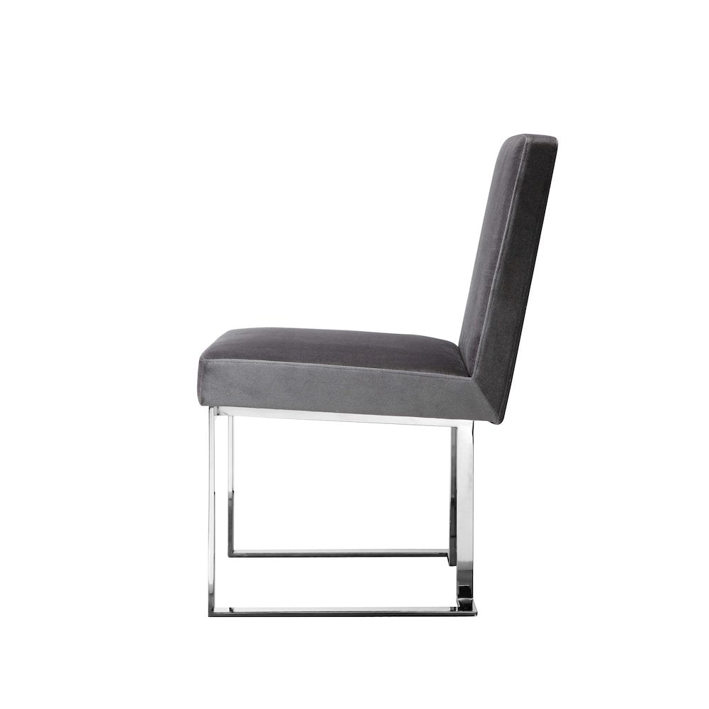 Dexter Side Chair Velvet Silver (Set Of 2)