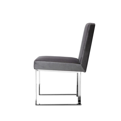 Dexter Side Chair Velvet Silver (Set Of 2)