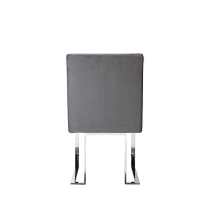 Dexter Side Chair Velvet Silver (Set Of 2)