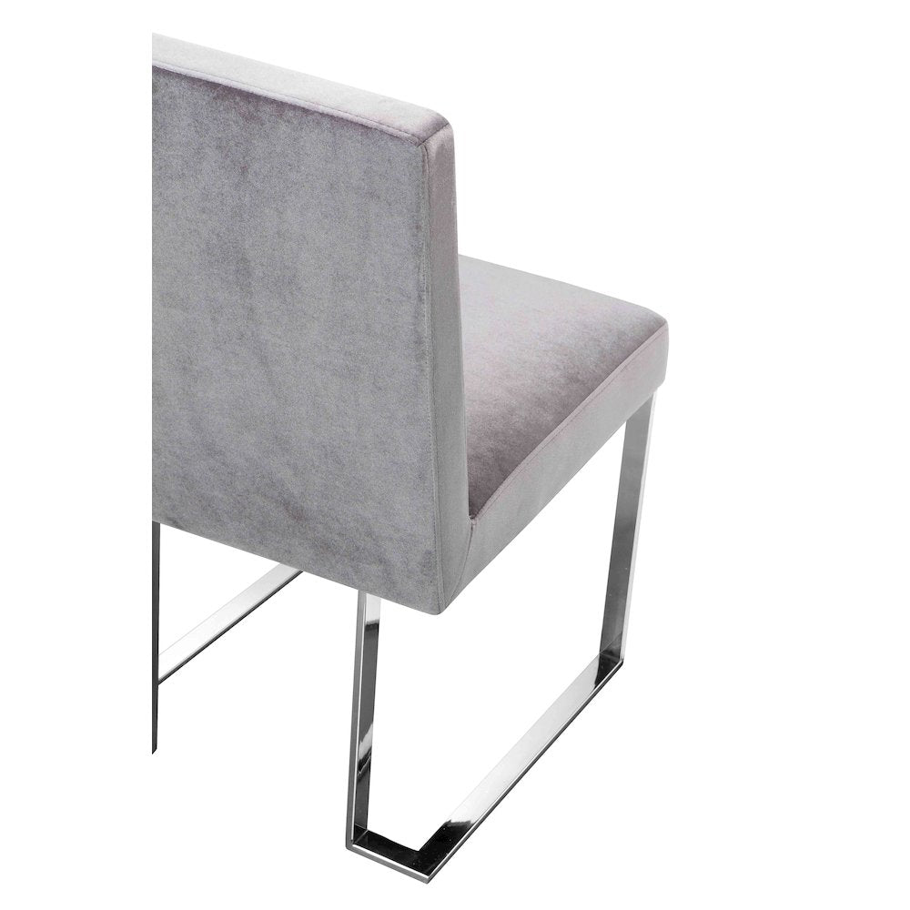Dexter Side Chair Velvet Silver (Set Of 2)