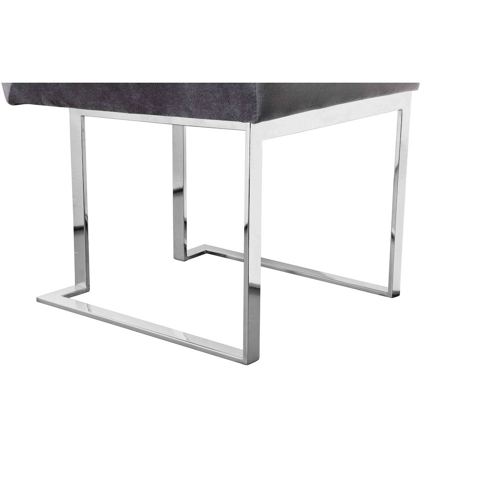 Dexter Side Chair Velvet Silver (Set Of 2)