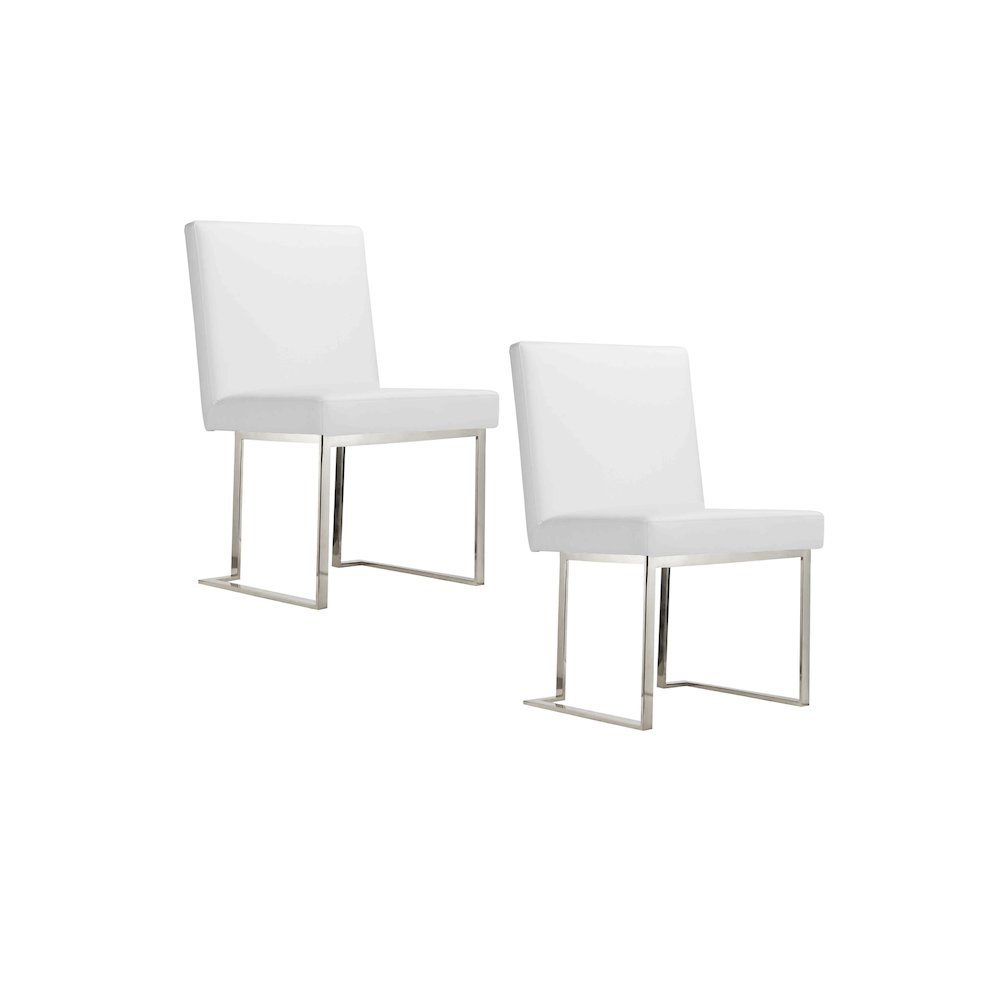 Dexter Side Chair White Pu (Set Of 2)