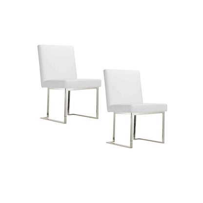 Dexter Side Chair White Pu (Set Of 2)