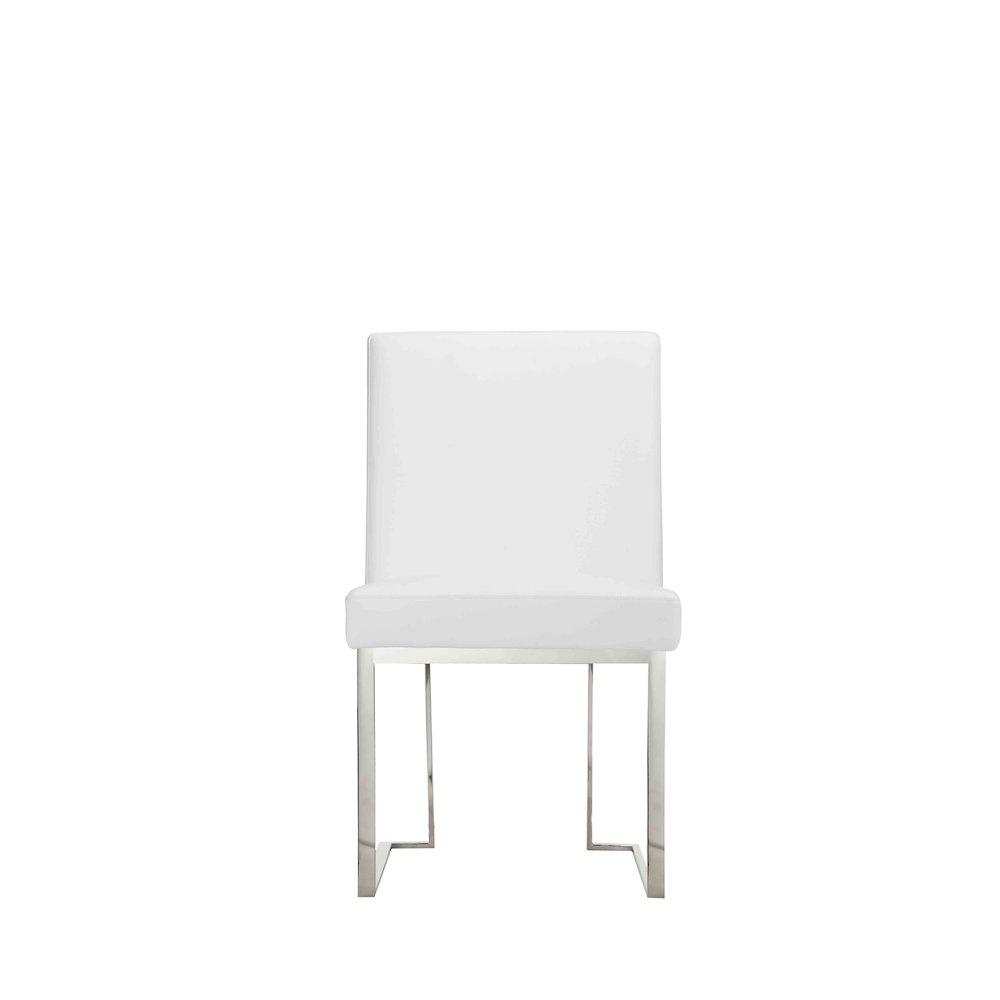 Dexter Side Chair White Pu (Set Of 2)