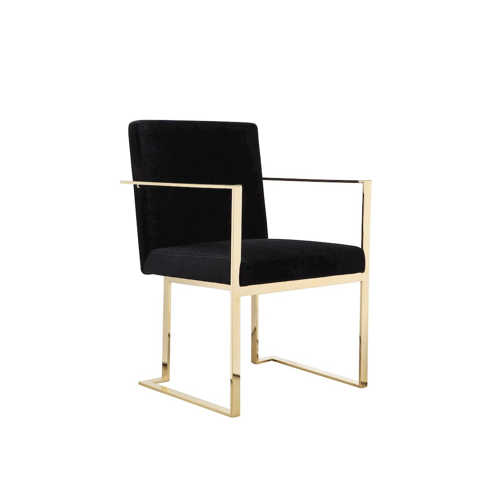 Gold Dexter Arm Chair Velvet Black
