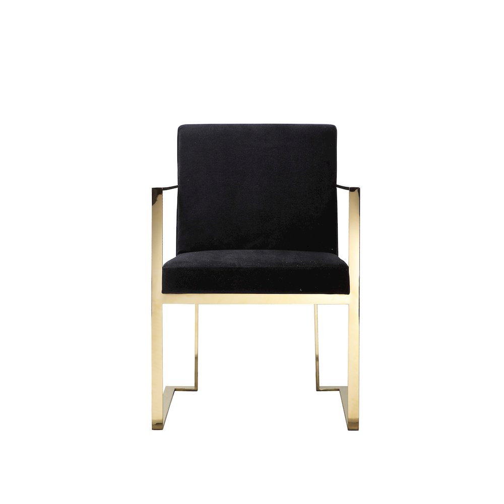Gold Dexter Arm Chair Velvet Black