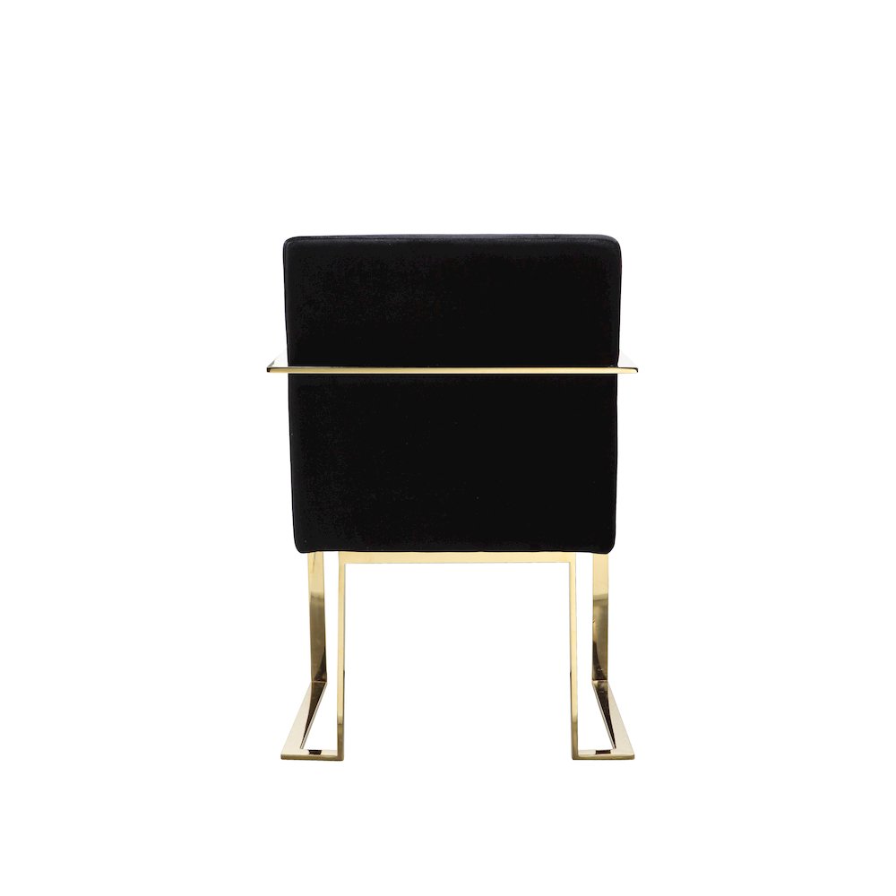 Gold Dexter Arm Chair Velvet Black
