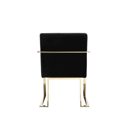 Gold Dexter Arm Chair Velvet Black