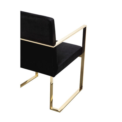 Gold Dexter Arm Chair Velvet Black