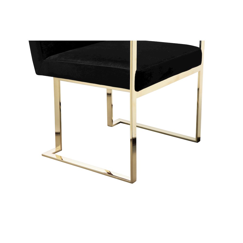 Gold Dexter Arm Chair Velvet Black