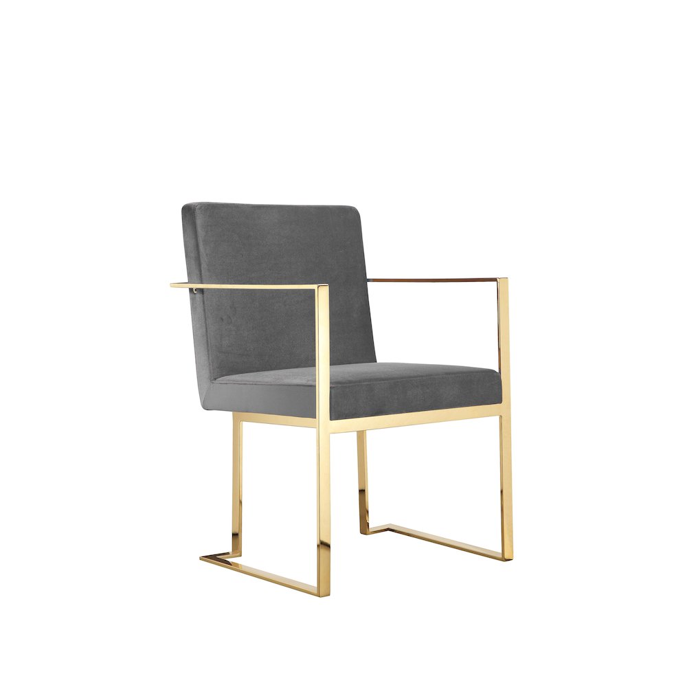 Gold Dexter Arm Chair Velvet Gray