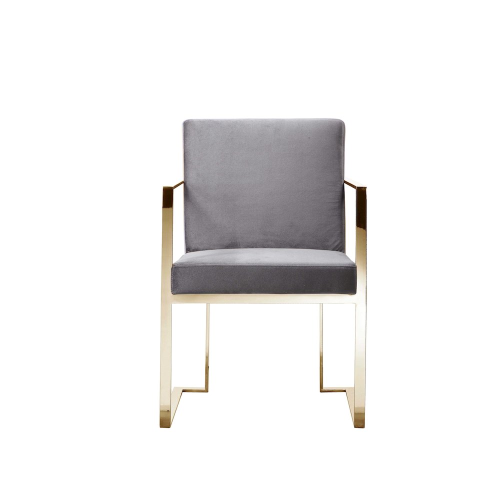 Gold Dexter Arm Chair Velvet Gray