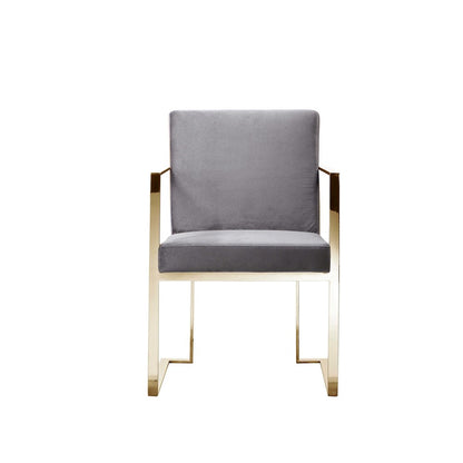 Gold Dexter Arm Chair Velvet Gray
