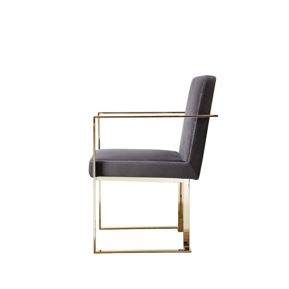 Gold Dexter Arm Chair Velvet Gray