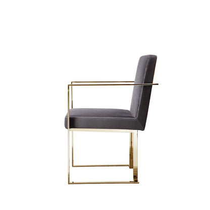 Gold Dexter Arm Chair Velvet Gray