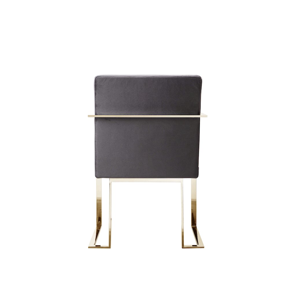 Gold Dexter Arm Chair Velvet Gray