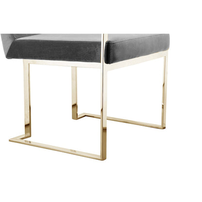 Gold Dexter Arm Chair Velvet Gray