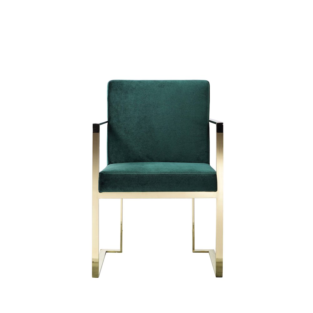 Gold Dexter Arm Chair Velvet Green